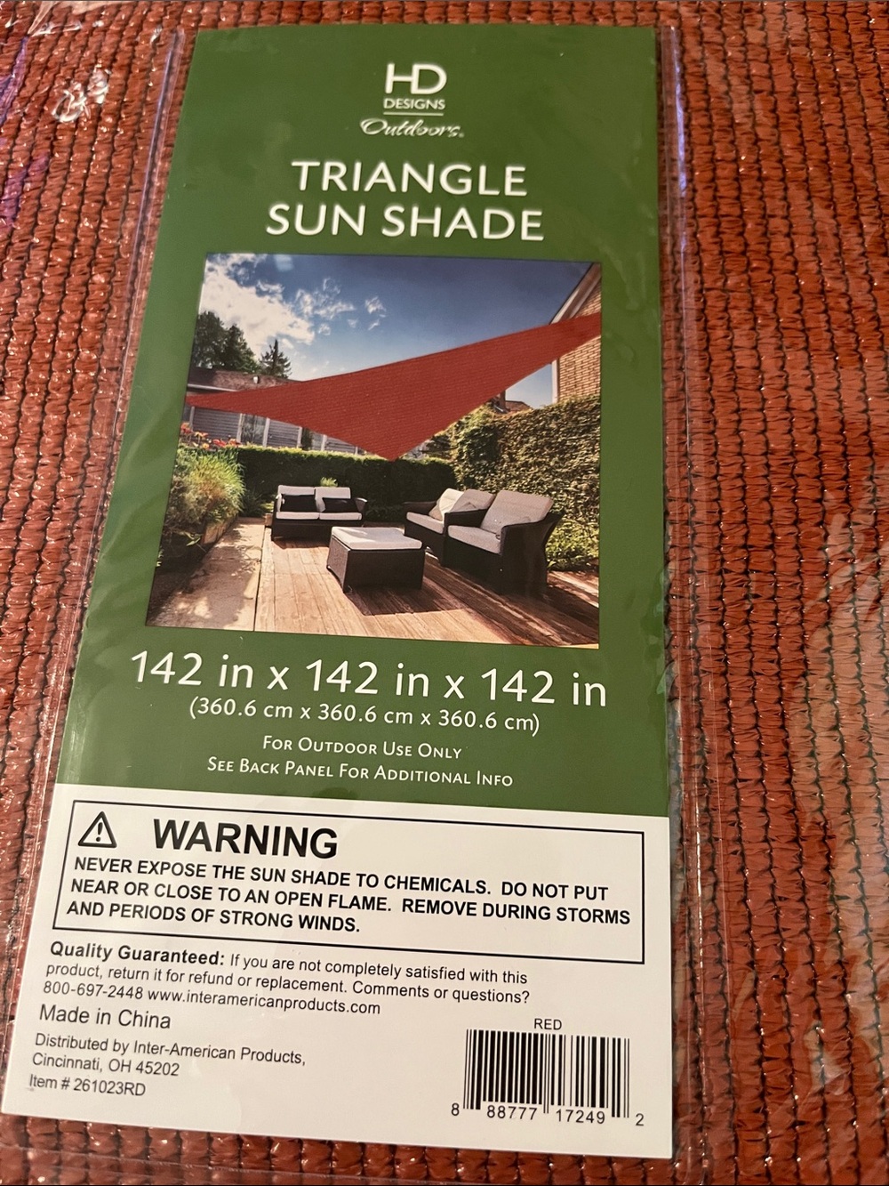 HD Designs Triangle Sun Shade - Red
